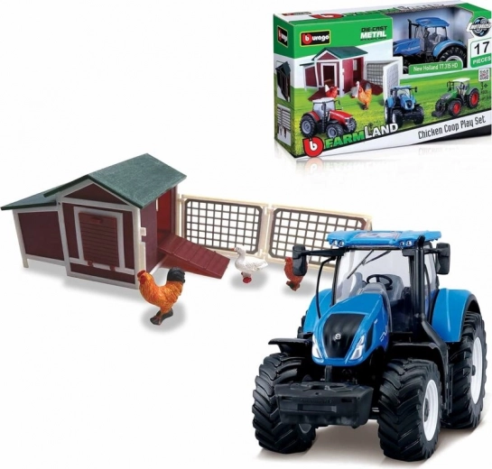 Bburago Farmland Ferma de găini cu tractor