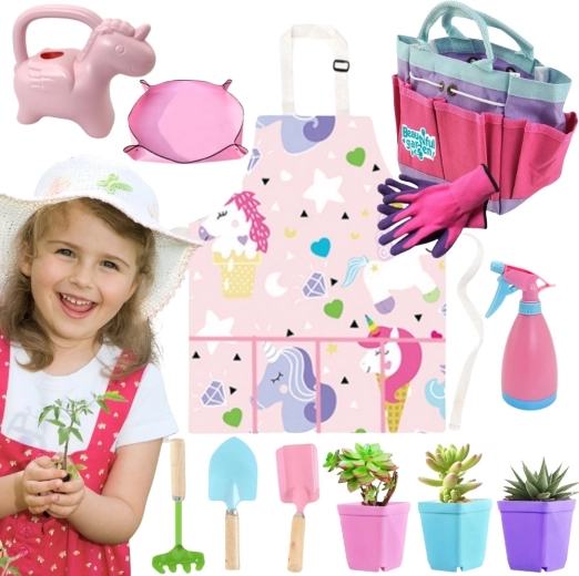 Set de grădinărit Woopie Micul grădinar cu unicorn, 18 piese
