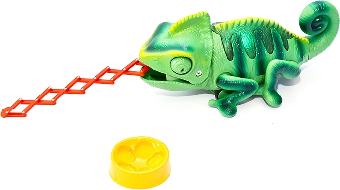 Cameleon verde interactiv cu telecomandă și lumini LED
