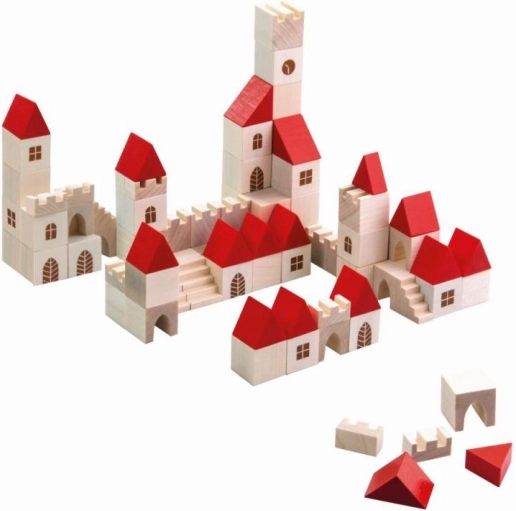 Set de construcție din lemn orașel