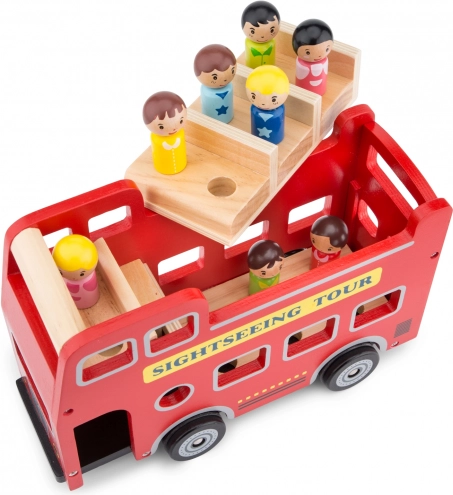 Autobuz urban roșu cu figurine