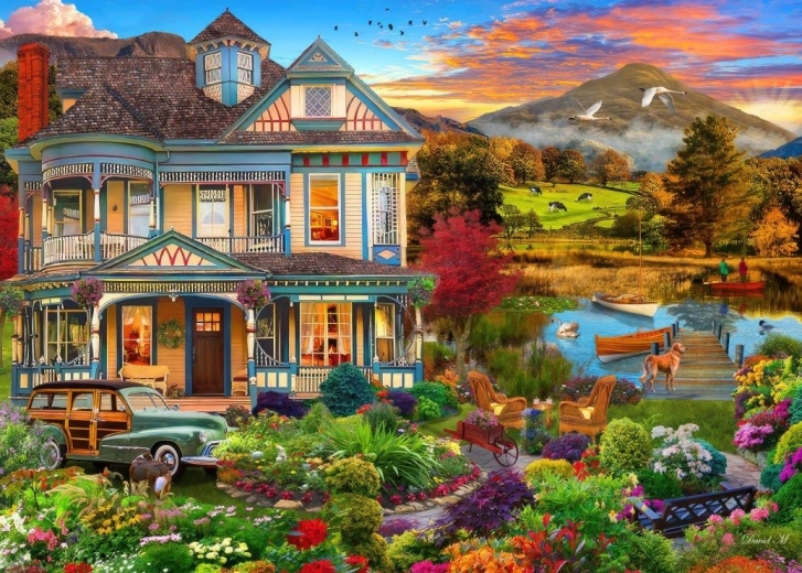 Puzzle Casă de grădină rurală 500 piese BLUEBIRD