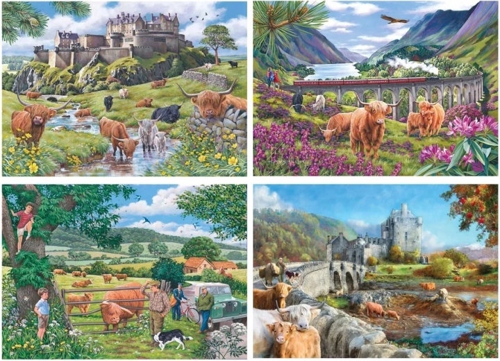 Puzzle Plimbări prin Ținuturile Înalte ale Scoției 4 × 500 de piese