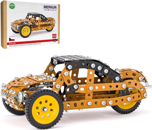 Set de construcție metalic Merkur, automobil istoric hadraplán, 295 de piese