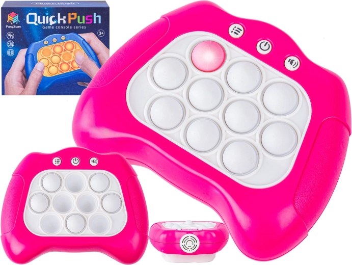 Joc electronic antistres Pop It – controler senzomotor roz - 1 bucată