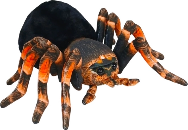 Păianjen de pluș negru-portocaliu 25 cm