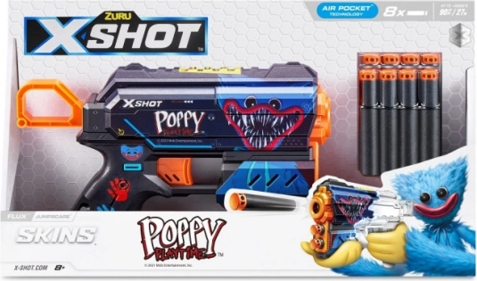 pistolă cu spumă X-Shot Flux Jumpscare – 8 săgeți