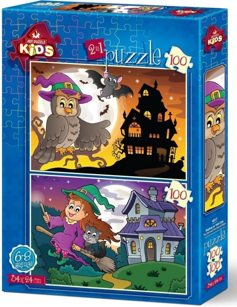 Puzzle Bufniță și vrăjitoare 2×100 piese