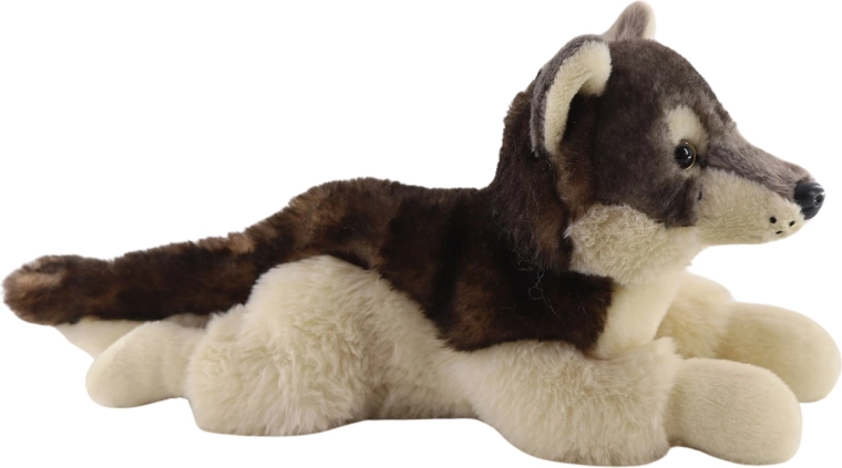 Lup de pluș culcat 27 cm