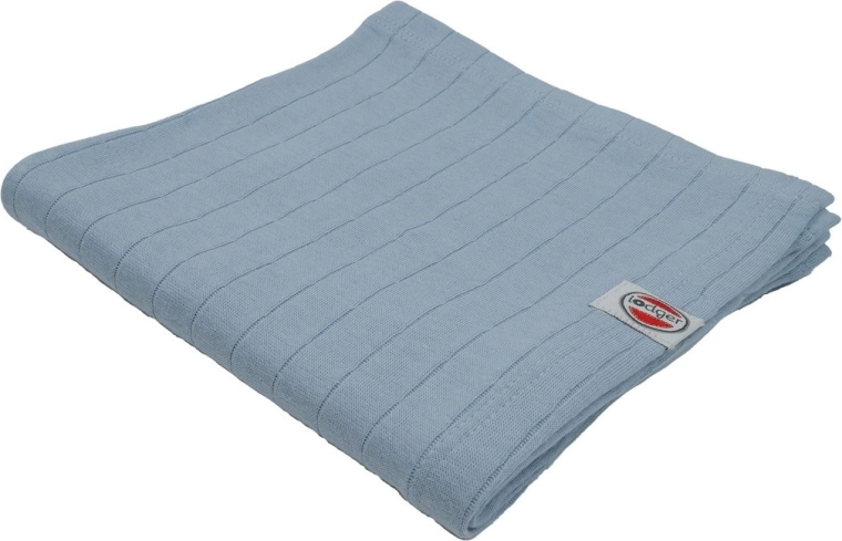Lodger scutec de înfășat din bumbac organic Solid blue fogg 70 × 70 cm - 1 bucată