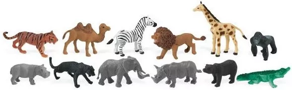 Animale din junglă – set de 48 mini animale pictate manual