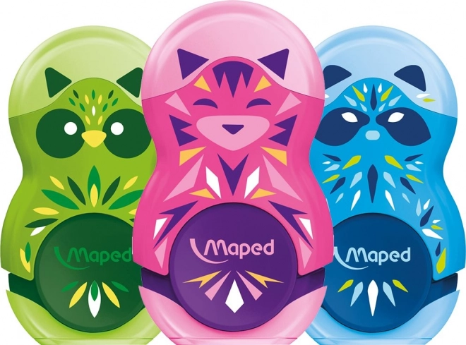 Ascuțitoare MAPED cu radieră loopy mini cute, mix de culori