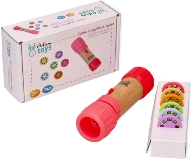 Adam Toys – lanternă roz pentru copii cu proiector