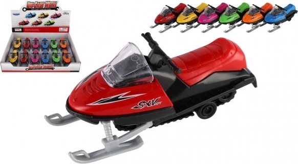 Jucărie snow scooter metal/plastic 13 cm, cu tragere înapoi, 6 culori