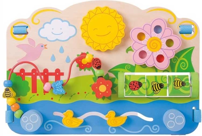 Bigjigs Baby tablă motrică din lemn Flori