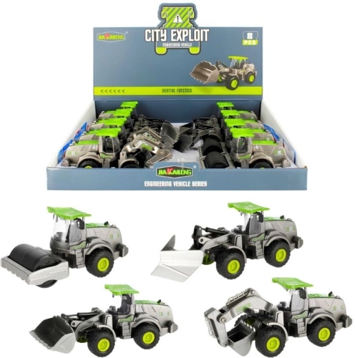 Utilaj de construcții pentru copii – 4 tipuri (excavator, buldozer, cilindru compactor, încărcător)