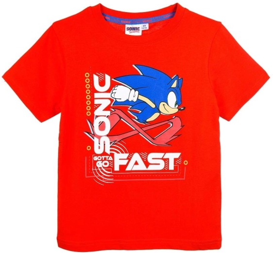 Tricou roșu din bumbac Sonic