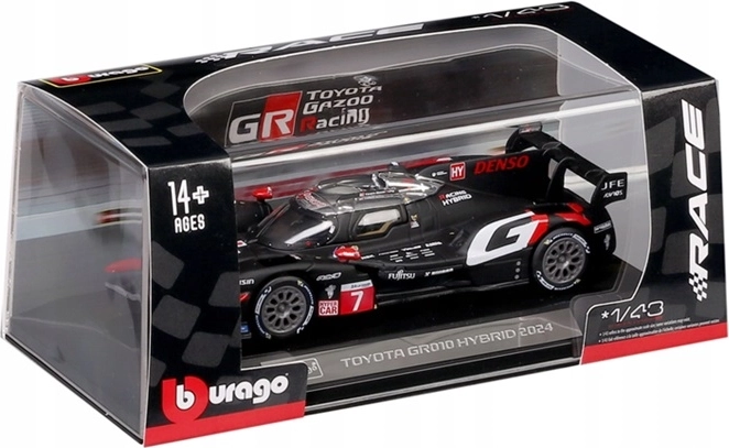 Model auto Bburago Toyota GR010 Hybrid #7 1:43 negru - 1 bucată