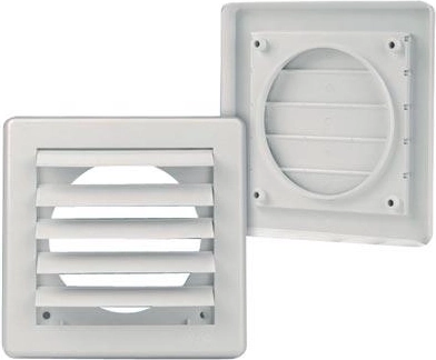 Grilă de ventilație gravitațională 150 × 150 / 100 mm albă