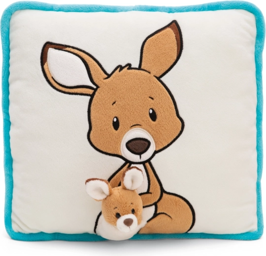Pernă de pluș NICI cangur Kelly cu pui 30 × 30 cm GREEN