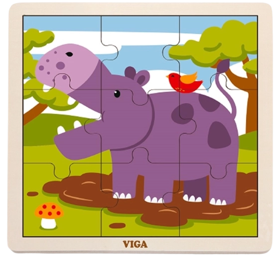 Babu puzzle din lemn hipopotam