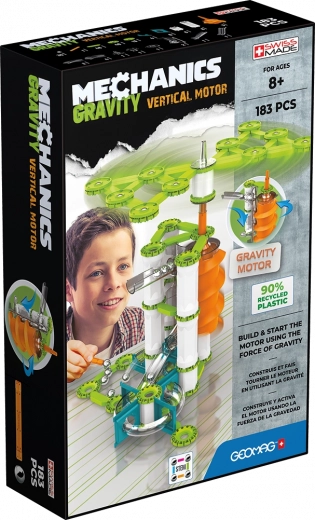 Geomag Mechanics Gravity RE motor vertical – set magnetic de construcție 183 piese