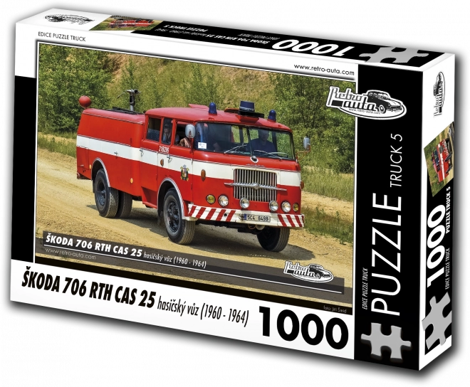 Puzzle Retro-auta Škoda 706 RTH CAS 25 vehicul de pompieri 1000 piese