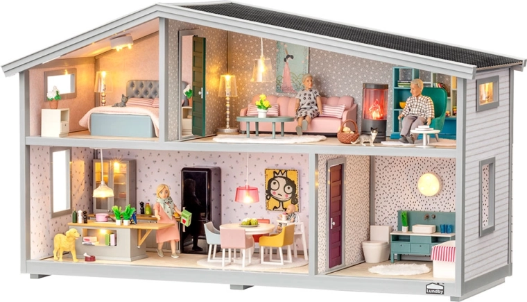 Căsuță pentru păpuși Lundby cu 4 camere