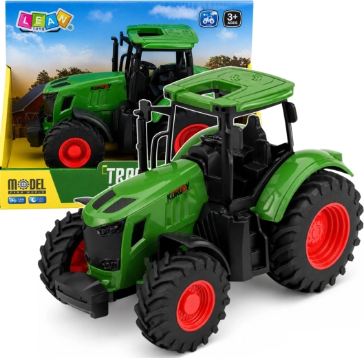 Tractor agricol 1:24 cu roți din cauciuc, verde