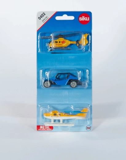 Set de acțiune SIKU buggy, elicopter și hidroavion