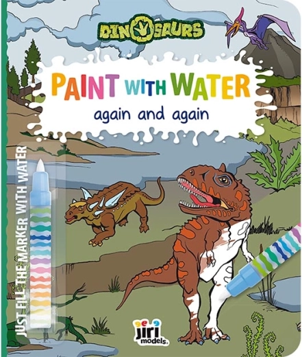 Caiet de colorat cu apă Dinozauri