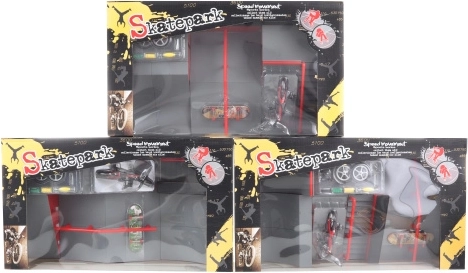 Set Rampă Skatepark cu skateboard și bicicletă miniatură