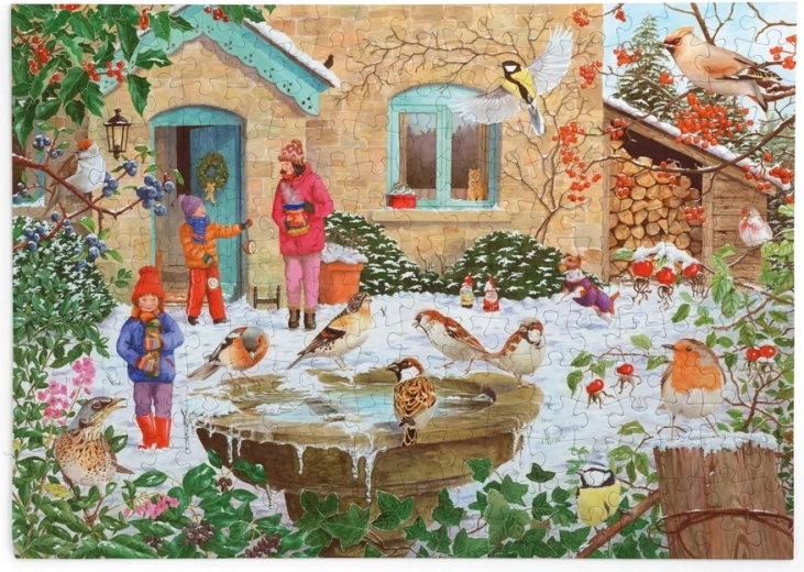 Puzzle HOP Când îngheață apa pentru păsărele, 250 de piese mari