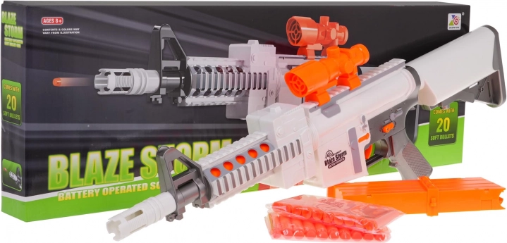 Blaster semi-automat din spumă BLAZE STORM – alb