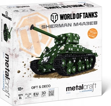 Model metalic de tanc Sherman M4A3E8 Metalcraft World of Tanks