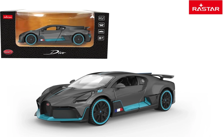 Mașinuță metalică Bugatti Divo 1:32 gri Rastar
