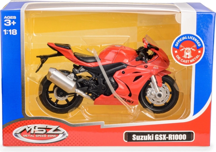 Model motocicletă 1:18 Suzuki GSX‑R1000 roșu