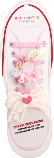 Set de ornamente pentru șireturi – cățeluși și fundă din dantelă