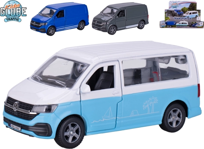 Kids Globe Traffic VW Transporter model metalic 13,5 cm cu mecanism de întoarcere