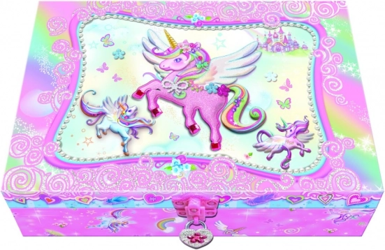 Set secret de corespondență și cutie de bijuterii cu motiv unicorni