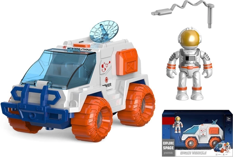 Vehicul cosmic cu astronaut, cu lumină și sunet