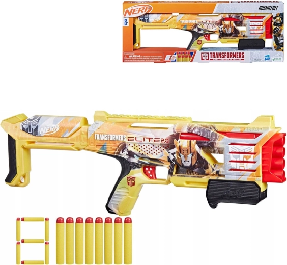 Hasbro Nerf Transformers Bumblebee blaster cu 8 săgeți Elite