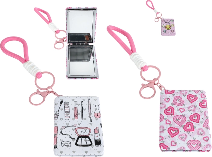 Breloc pentru chei cu oglindă 9 cm (mix 3 modele), 12 buc. în cutie de prezentare