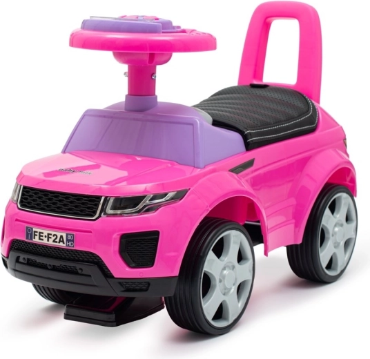 Mașinuță de împins pentru copii SUV Baby Mix Prime, roz, cu scaun din piele ecologică