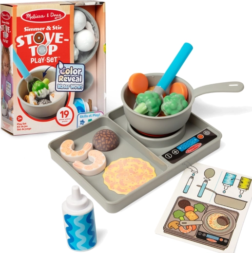 Set de gătit cu schimbare de culoare MELISSA & DOUG Simmer & Stir, 19 piese