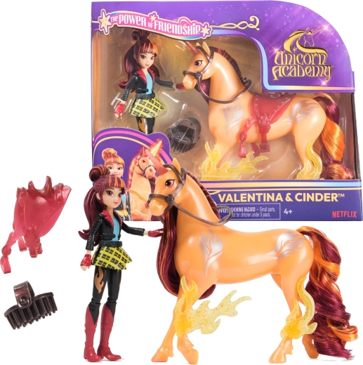 Set de figurine Unicorn Academy Valentina și Cinder cu accesorii