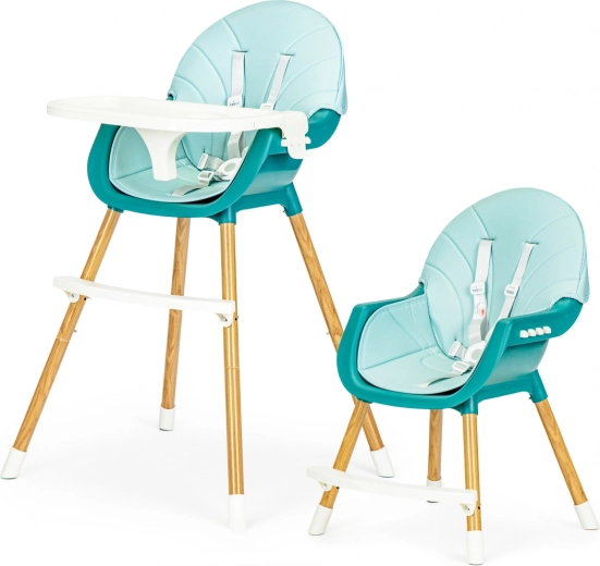 Scaun de masă 2 în 1 Ecotoys albastru