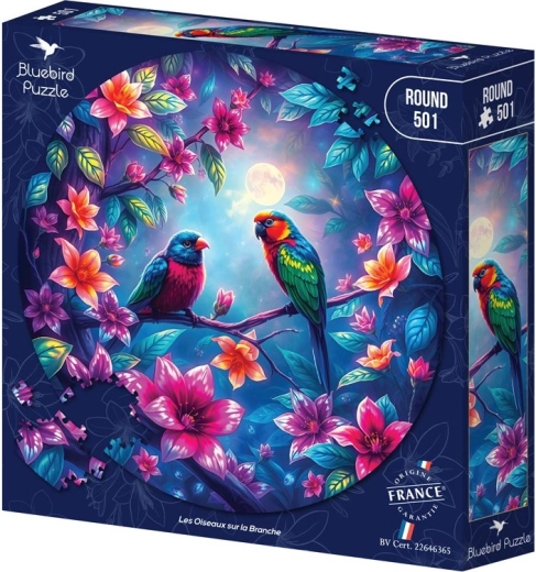 Puzzle rotund Bluebird Păsări pe ramură (501 piese)