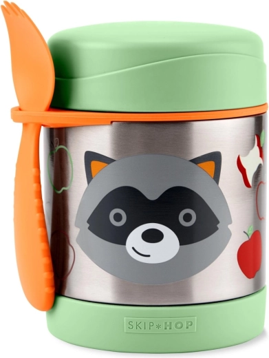 Skip Hop Zoo termos pentru mâncare cu lingură-furculiță – raton 325 ml