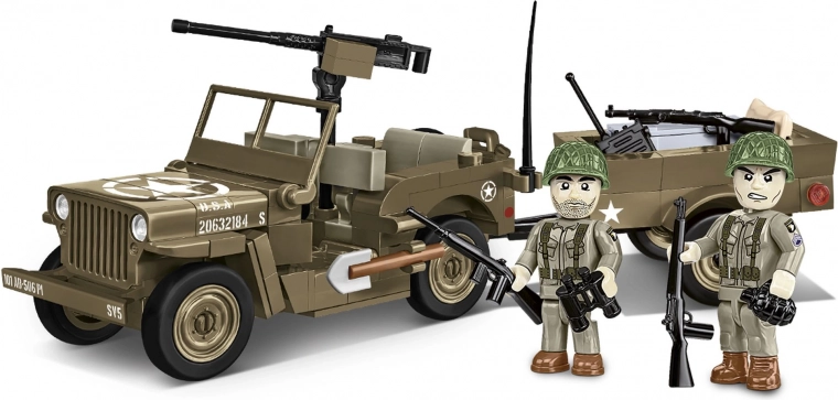 Set de construcție COBI Jeep WILLYS MB cu remorcă 1:35